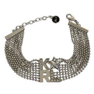 Karl Lagerfeld Bracelet Rhodium Plated With Swarovski Crystals & Pearls